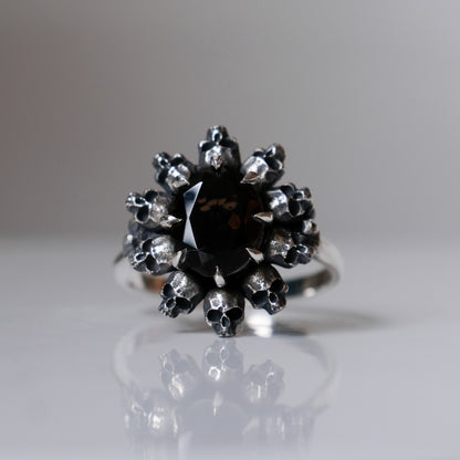 PATES smokey quartz halo ring