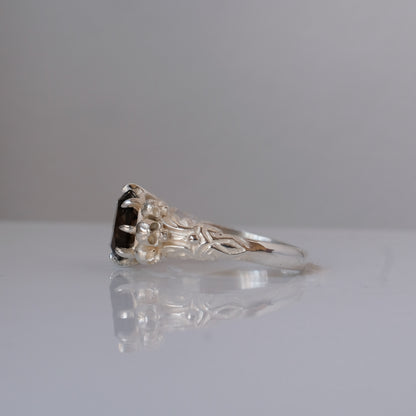 CERBERUS smokey quartz skull ring