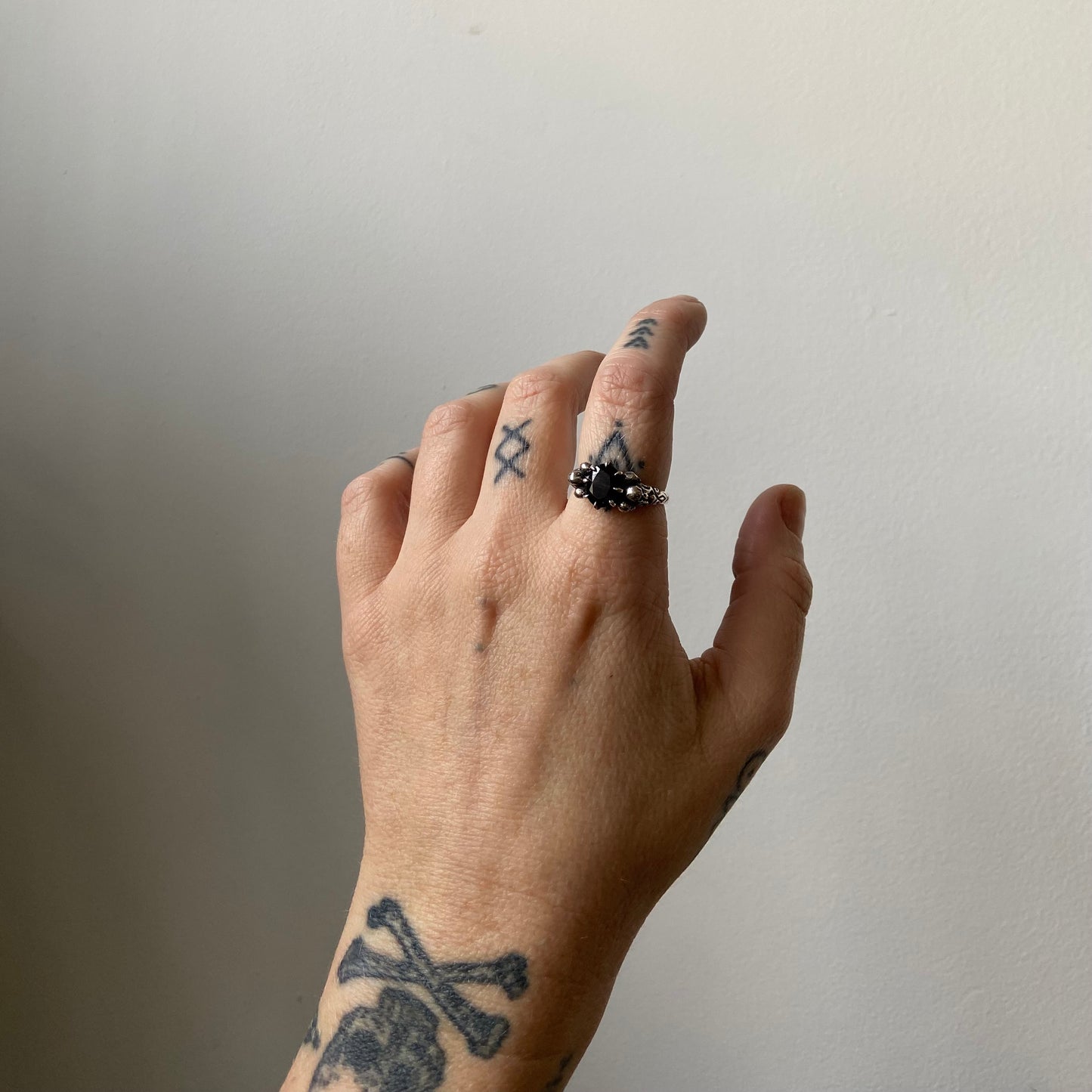 CERBERUS garnet skull ring