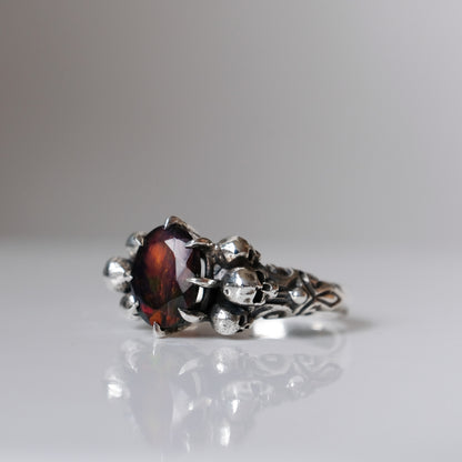 CERBERUS black opal skull ring