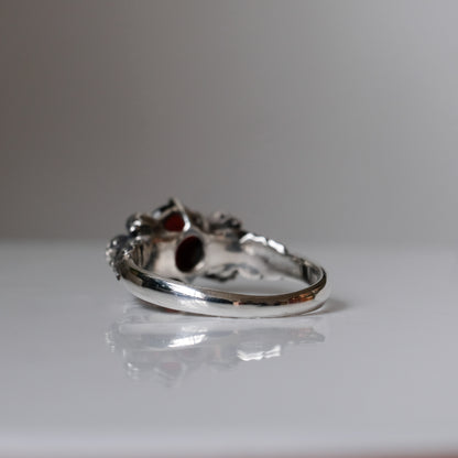 CERBERUS garnet skull ring