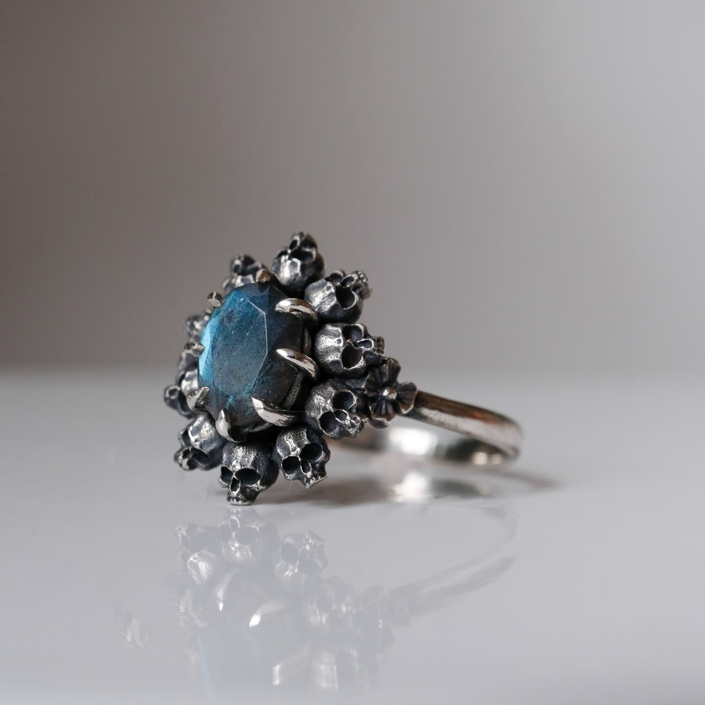 PATES labradorite halo ring