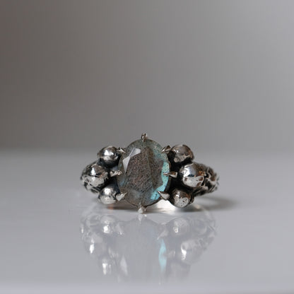 CERBERUS labradorite skull ring