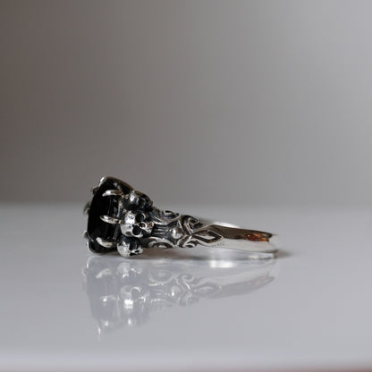 CERBERUS garnet skull ring