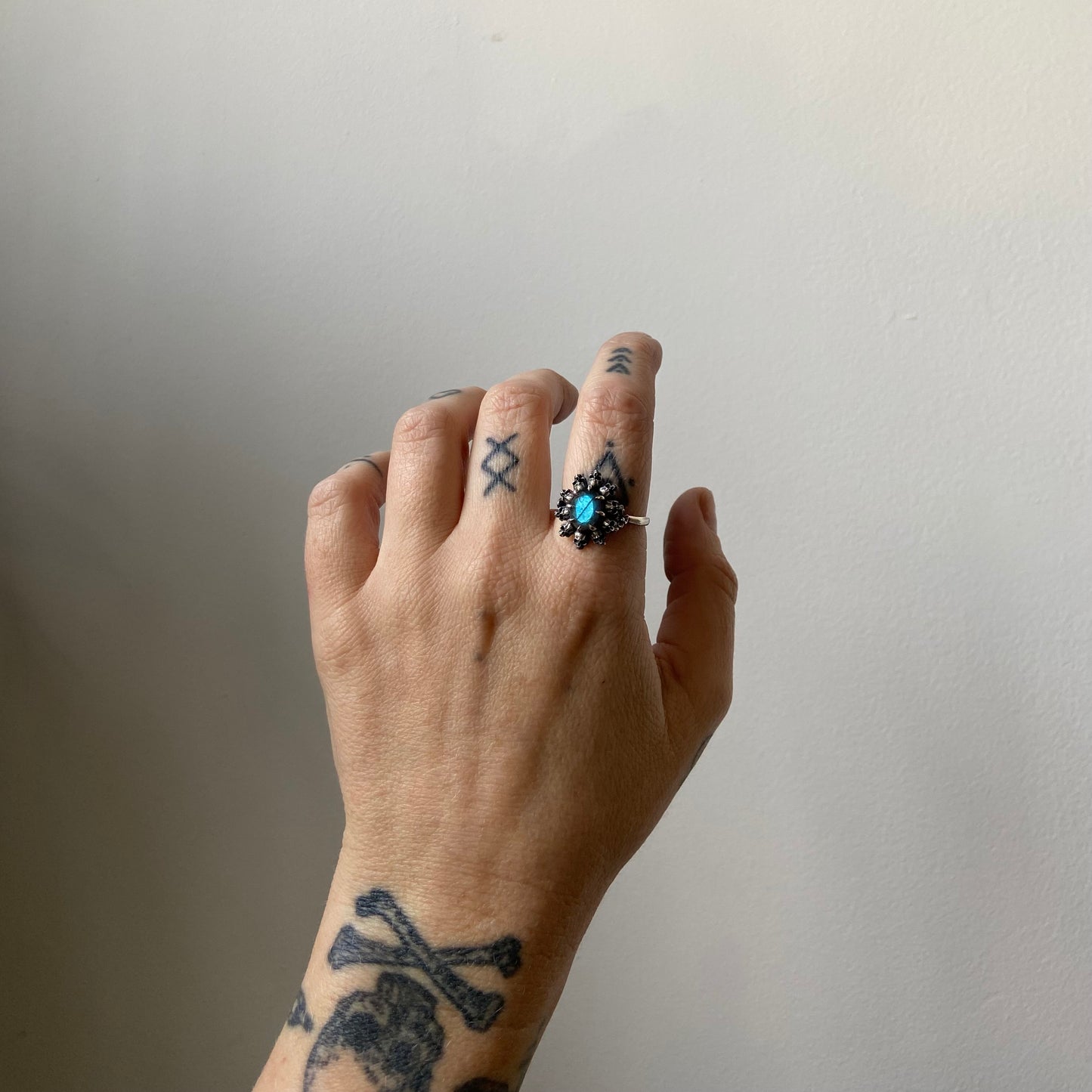 PATES labradorite halo ring