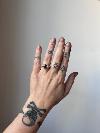 CERBERUS smokey quartz skull ring