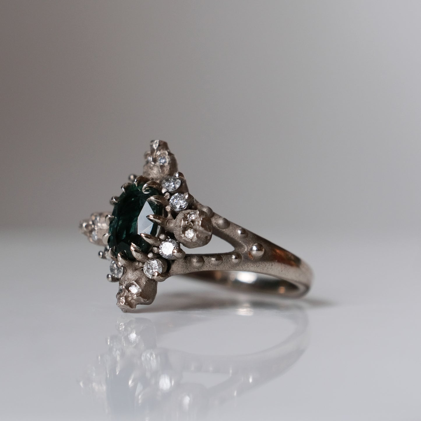 SYBIL tourmaline skull ring